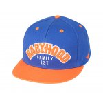 Czapka z daszkiem snapback "Orange Kicks" niebieska